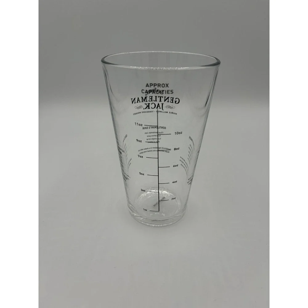 Jack Daniels Gentleman Jack Cocktail Mixing Glass Measurement Recipes Pint Glass - Picture 3 of 4